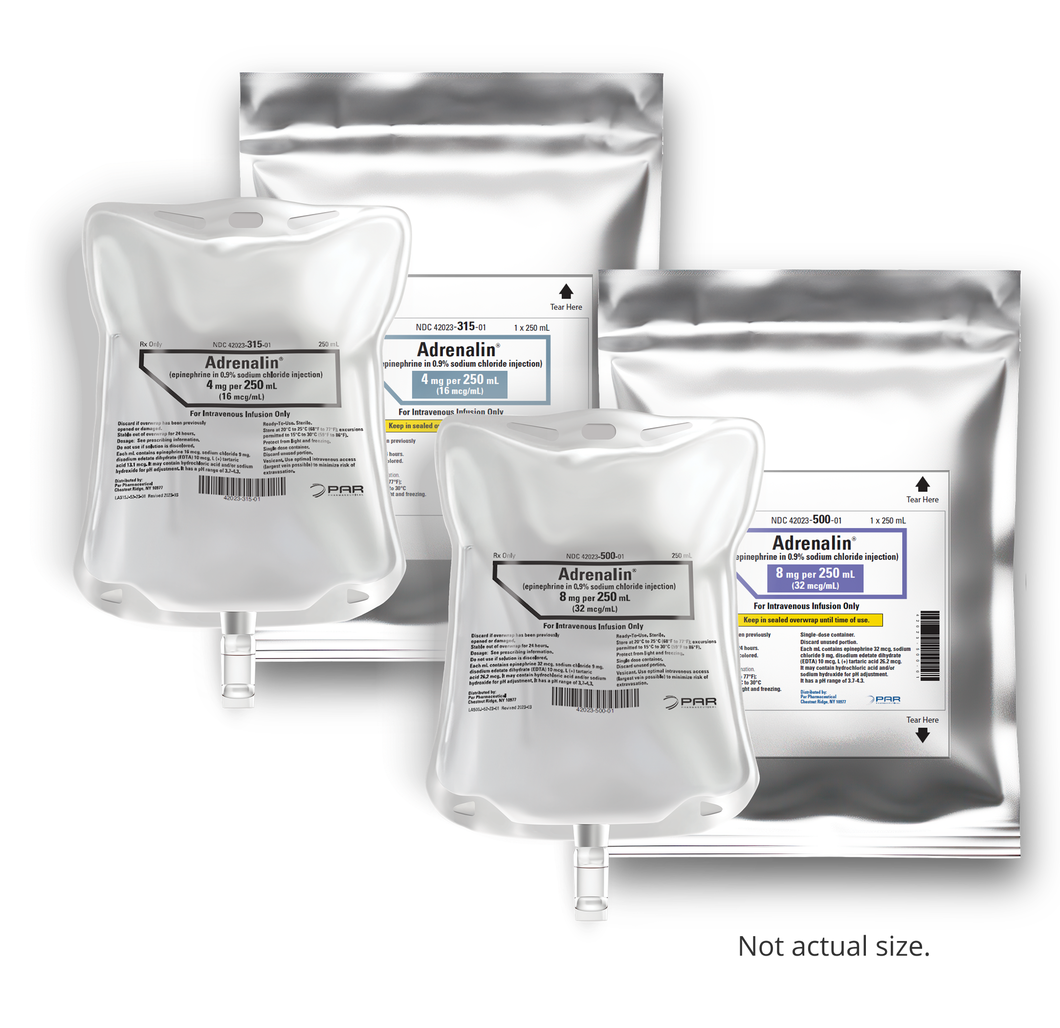 Adrenalin ready-to-use premixed bag